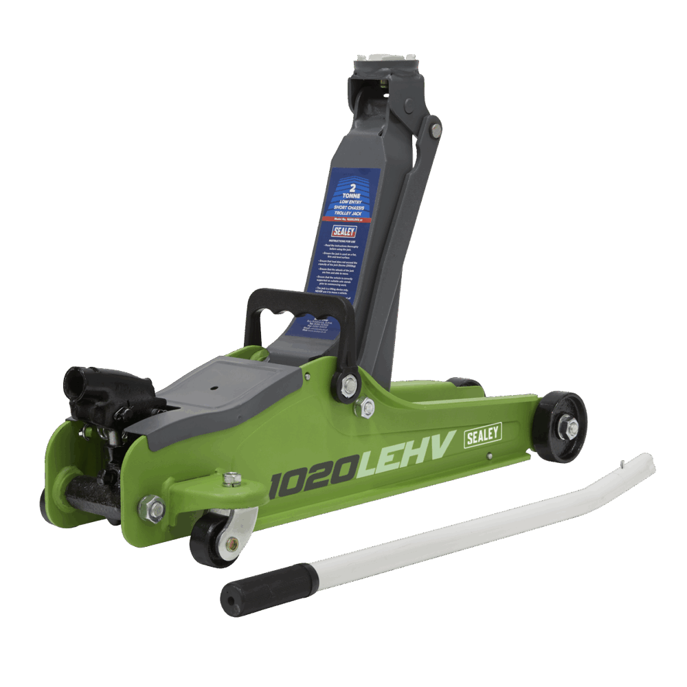 Sealey 1020LEHV | Low Profile Short Chassis Trolley Jack 2 Tonne - Green
