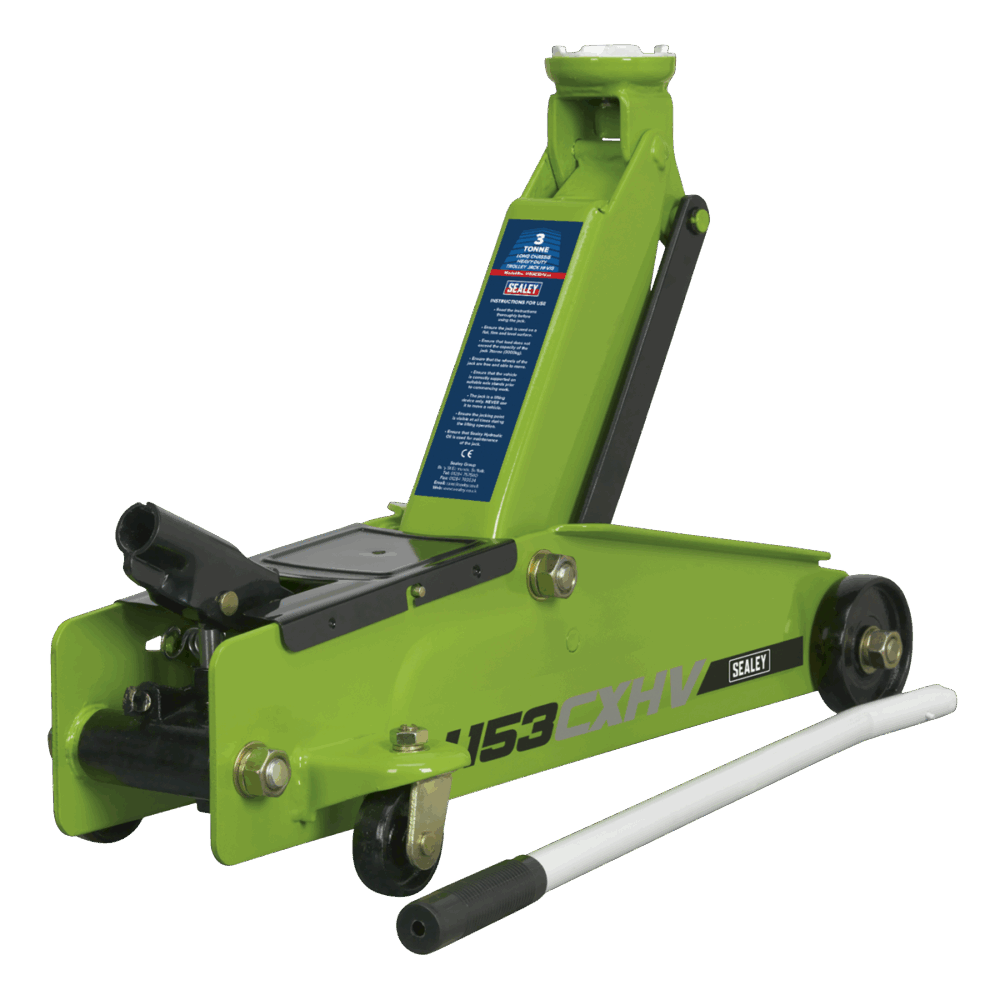 Sealey 1153CXHV | Heavy-Duty Long Reach Trolley Jack 3 Tonne - Green