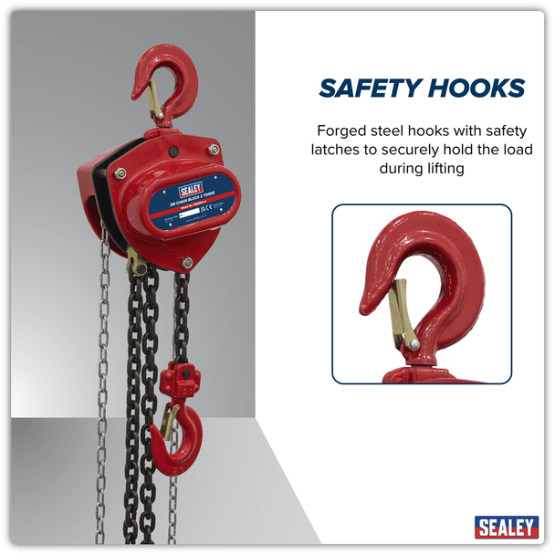 Sealey CB2000│ 3m Chain Block 2 Tonne
