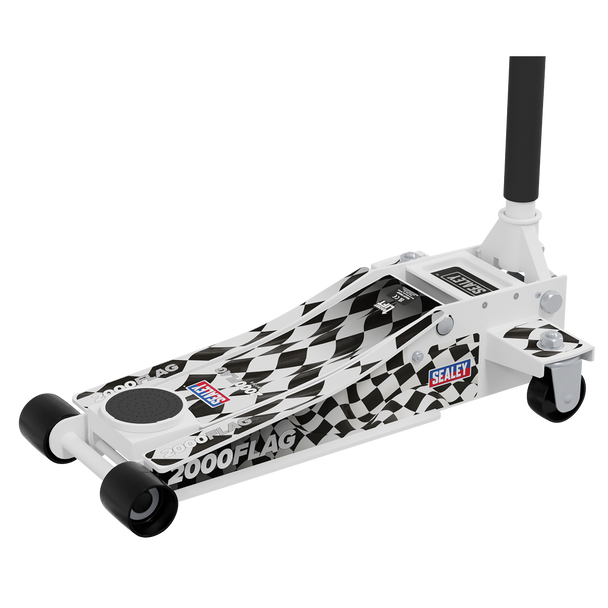 Sealey 2000CW  |  Low Entry Custom Design Trolley Jack with Rocket Lift 2 Tonne - White