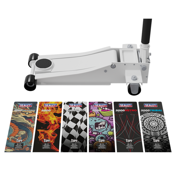 Sealey 2000CW  |  Low Entry Custom Design Trolley Jack with Rocket Lift 2 Tonne - White