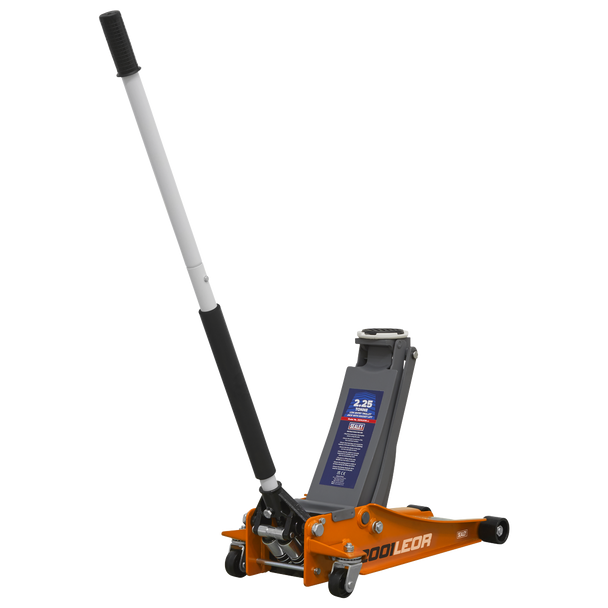 Sealey 2001LEOR  |  Low Profile Trolley Jack with Rocket Lift 2.25 Tonne - Orange