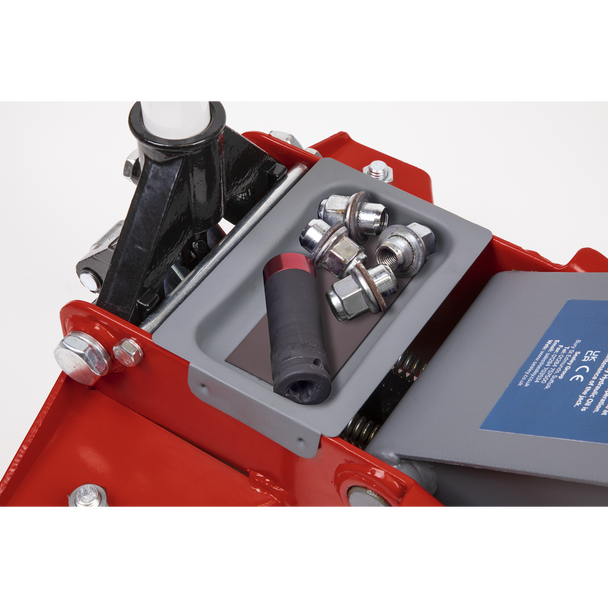 Sealey 2001LERE | Low Profile Trolley Jack with Rocket Lift 2.25 Tonne - Red
