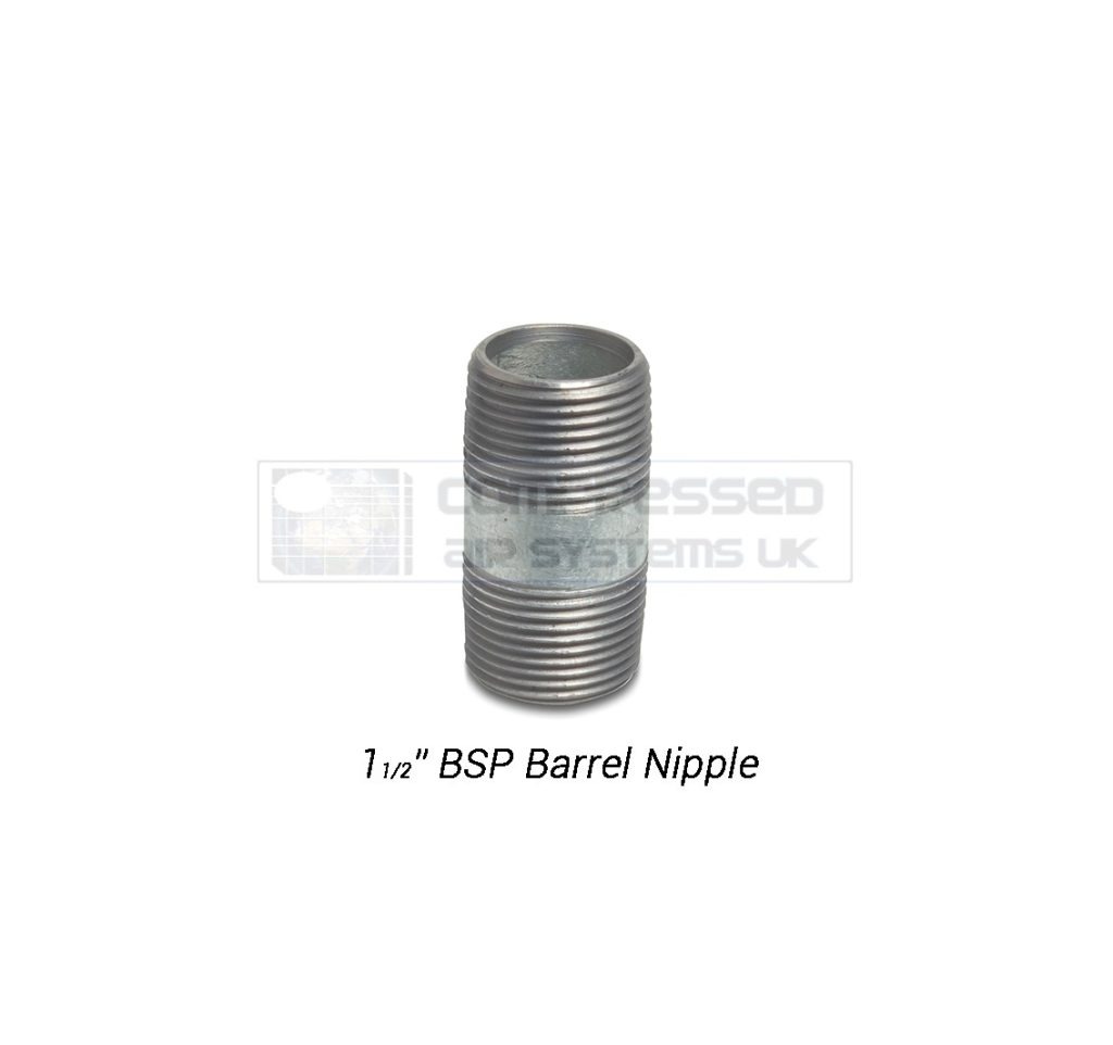 1 1/2" BSP Galvanized Barrel Nipple
