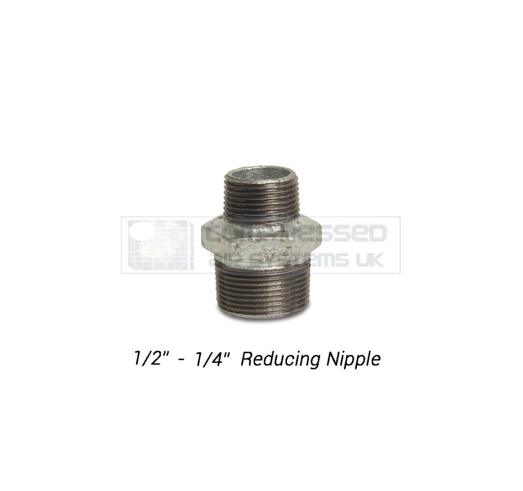 1/2" - 1/4" BSP Galvanized Reducing Nipple