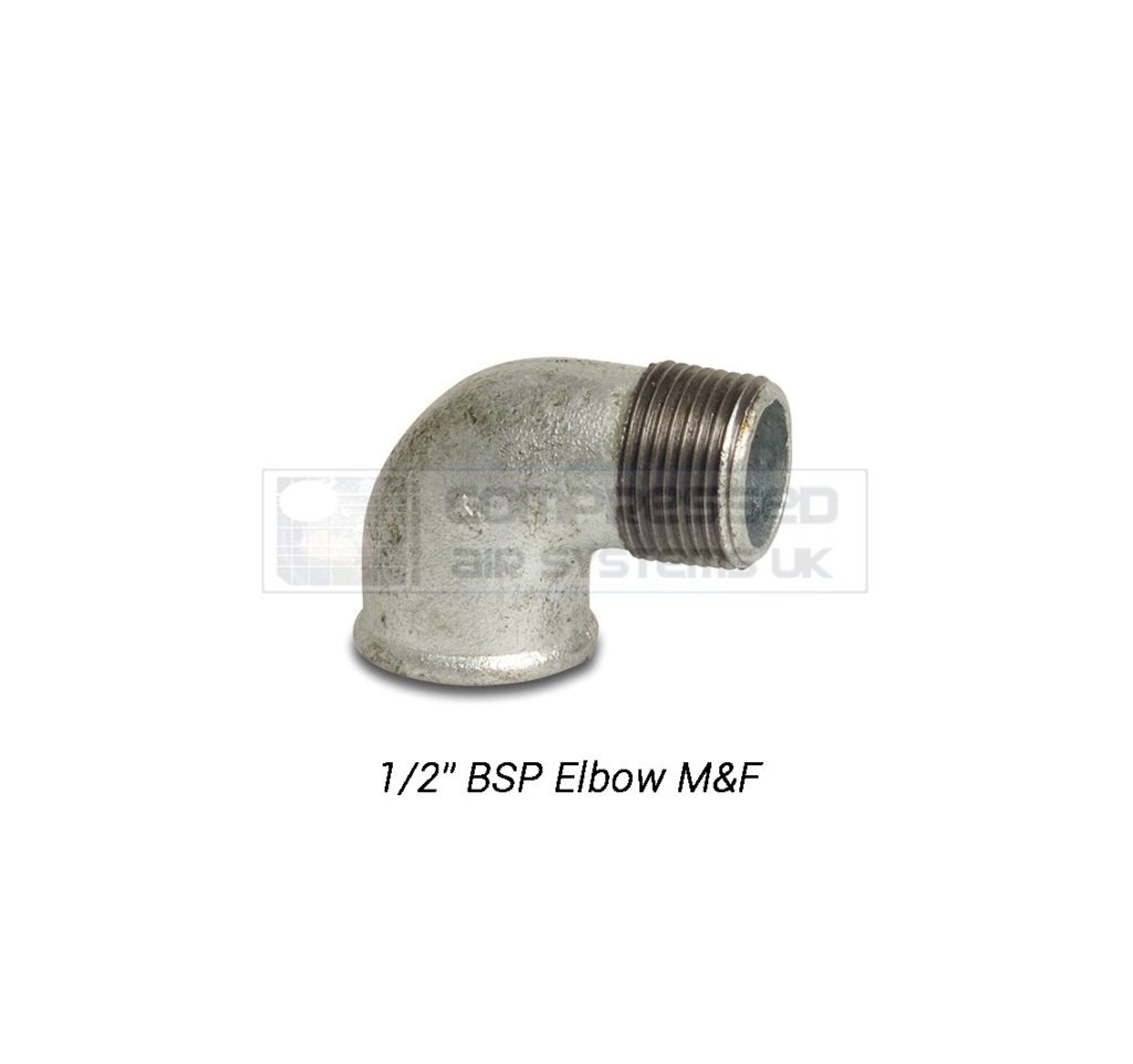 1/2" BSP Galvanized M&F Elbow