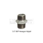 1/2" BSP Galvanized Hexagon Nipple