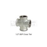 1/2" BSP Galvanized Cross Tee
