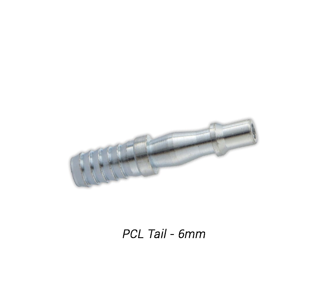 1/4" Bore PCL Type Hose End Bayonet/ Tail (6mm Flex Hose Pcl Tail)