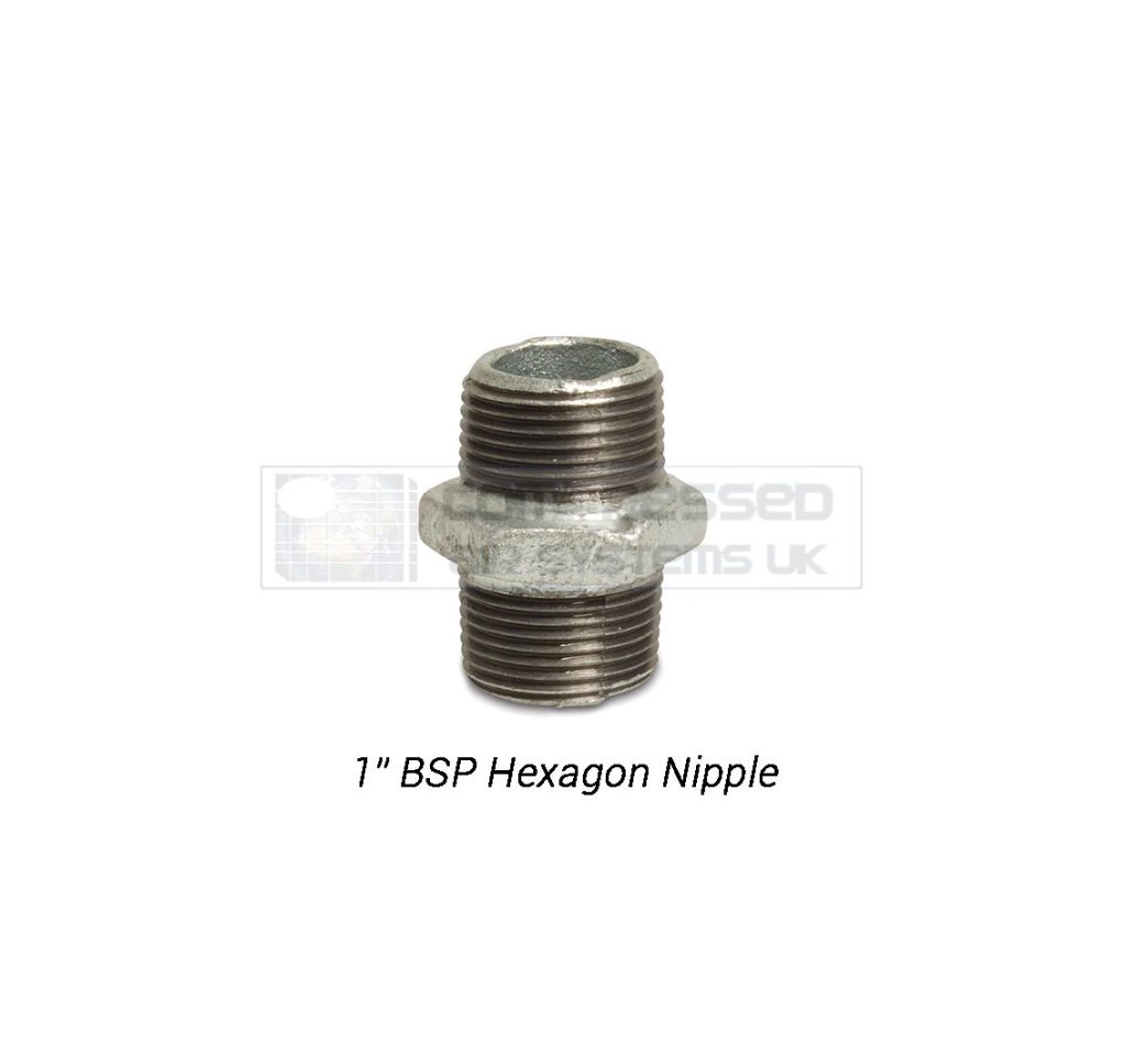 1" BSP Galvanized Hexagon Nipple