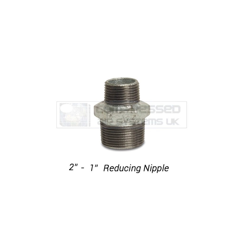 2" - 1" BSP Galvanized Reducing Nipple