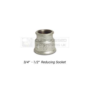 3/4" - 1/2" BSP Galvanized Reducing Socket