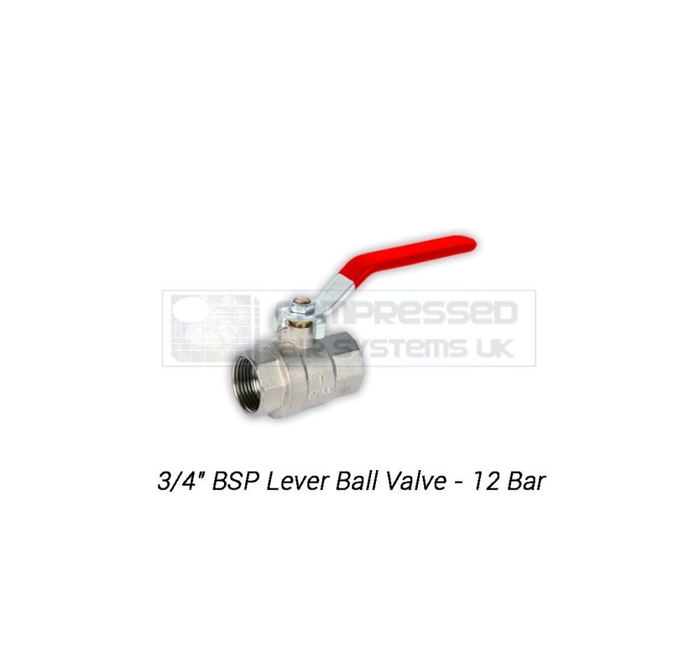 3/4" Bsp Ball Valve - Type: Standard Female x Female Lever Ball Valve RED