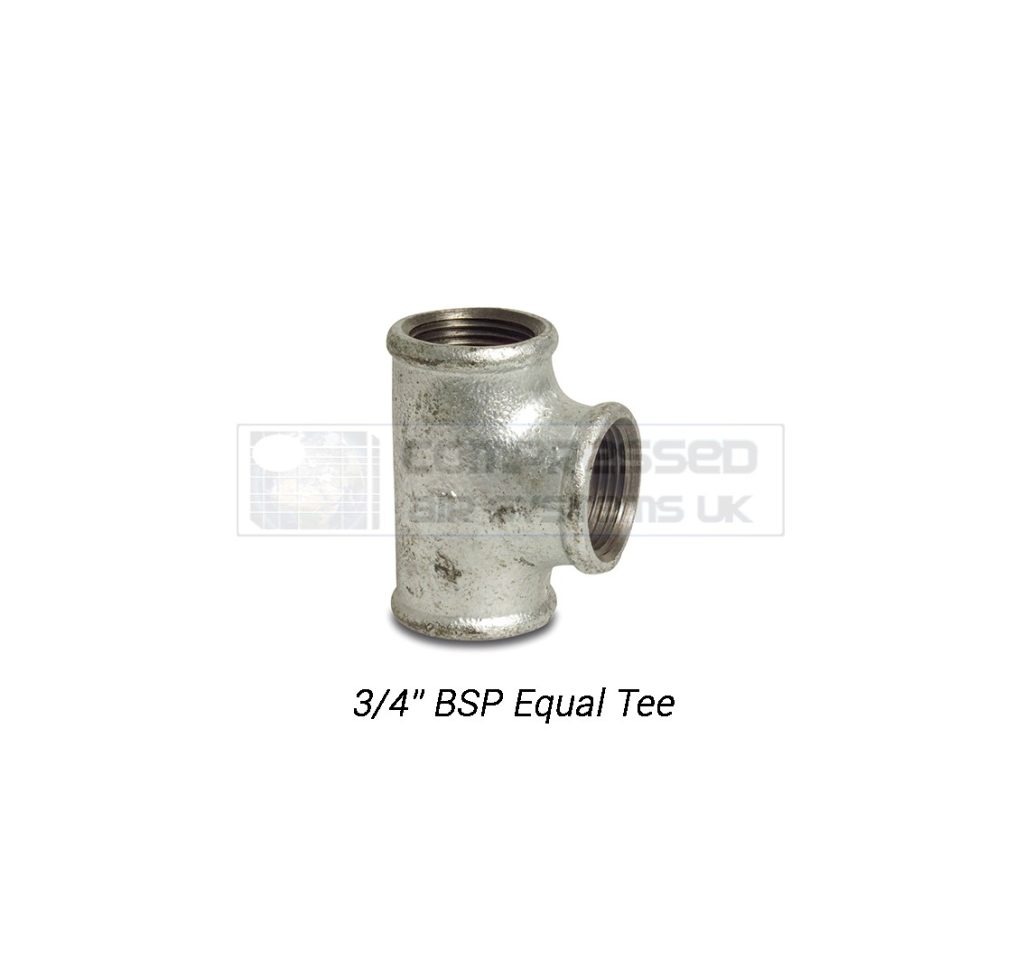 3/4" BSP Galvanized Equal Tee
