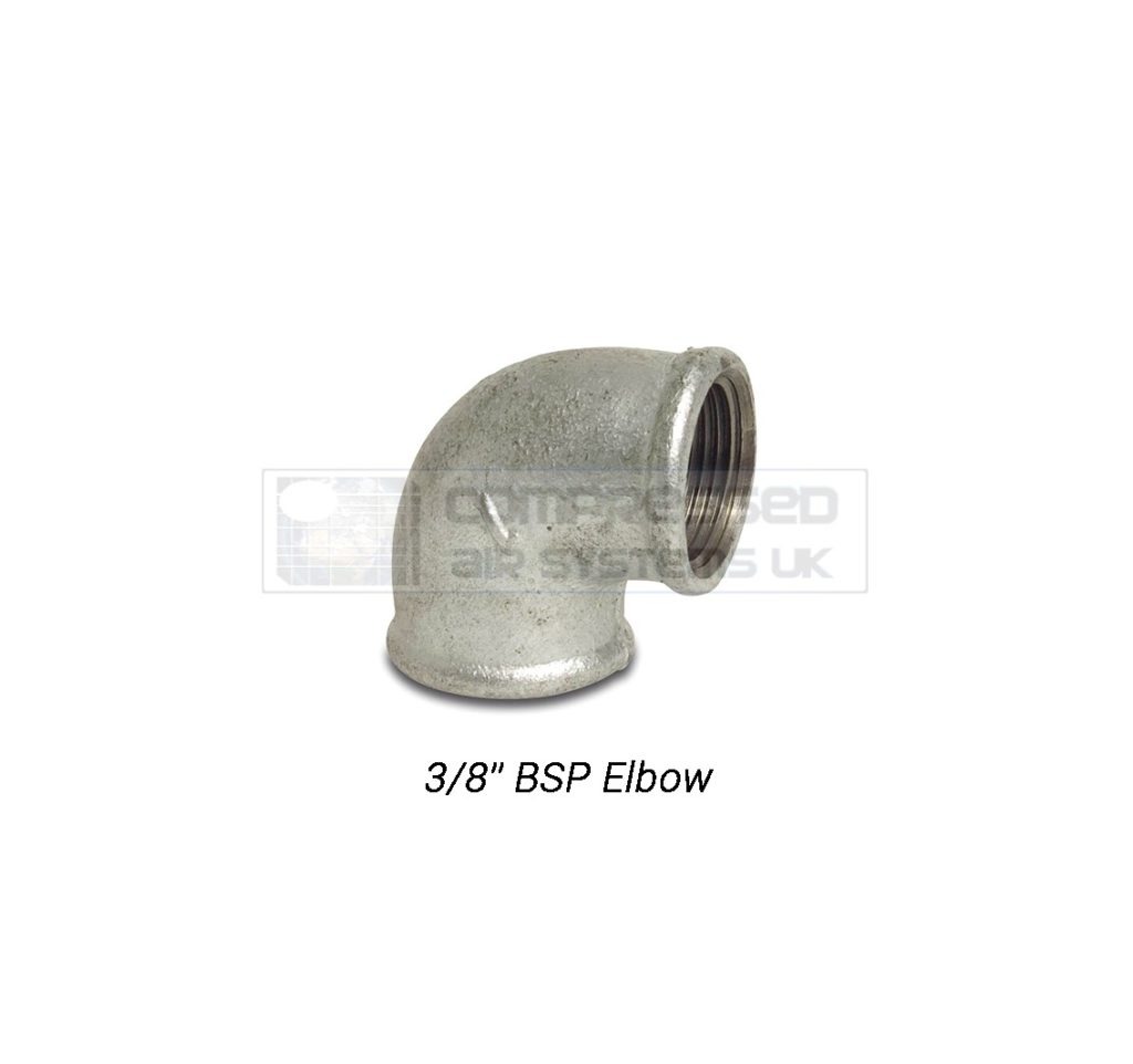 3/8" BSP Galvanized Elbow