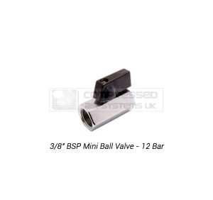 3/8" Bsp Mini Ball Valve - Type: Female x Female Lever Ball Valve BLACK