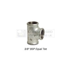 3/8" BSP Galvanized Equal Tee