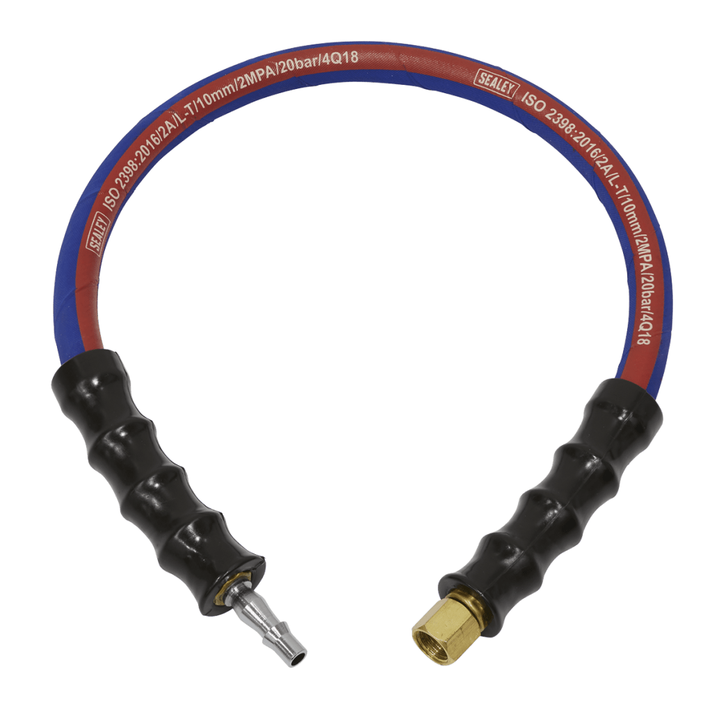 Sealey AH2R/38 | Air Leader Hose 600mm x 10mm with Tailpiece & 1/4"BSP Union