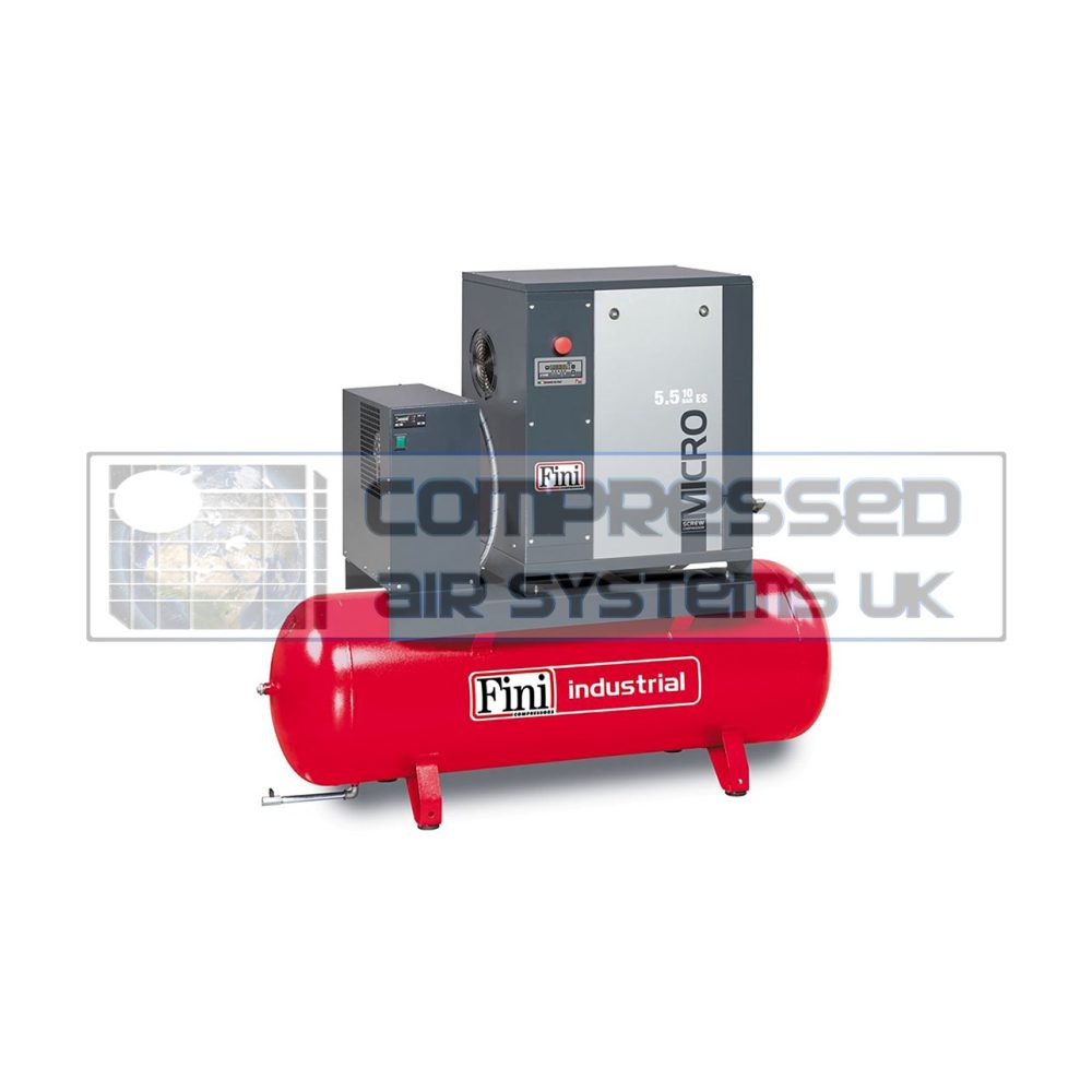 Micro Series (Range from 2.2 - 5.5 KW) - up to 22.9 CFM Available - With Dryer & Receiver
