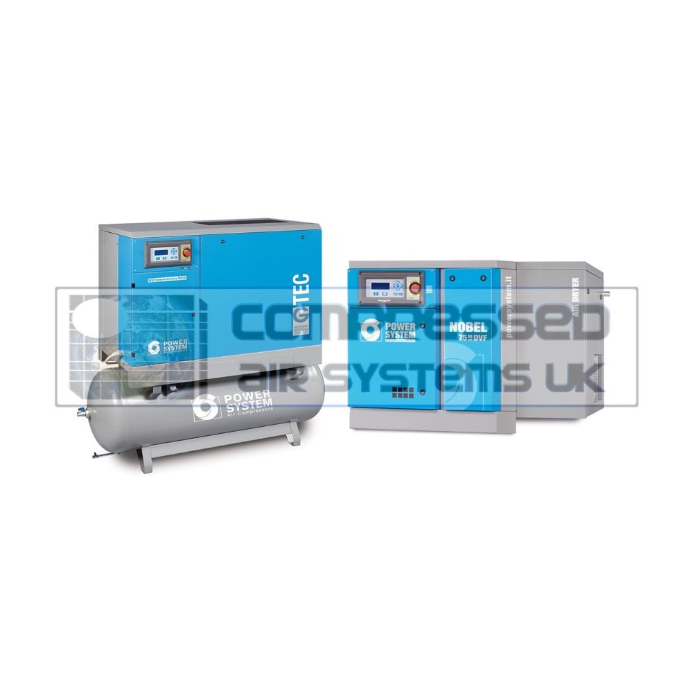 Power Systems Industrial Screw Compressors (Range from 5.5kW - 90kW) - From 25 CFM to 562 CFM Available