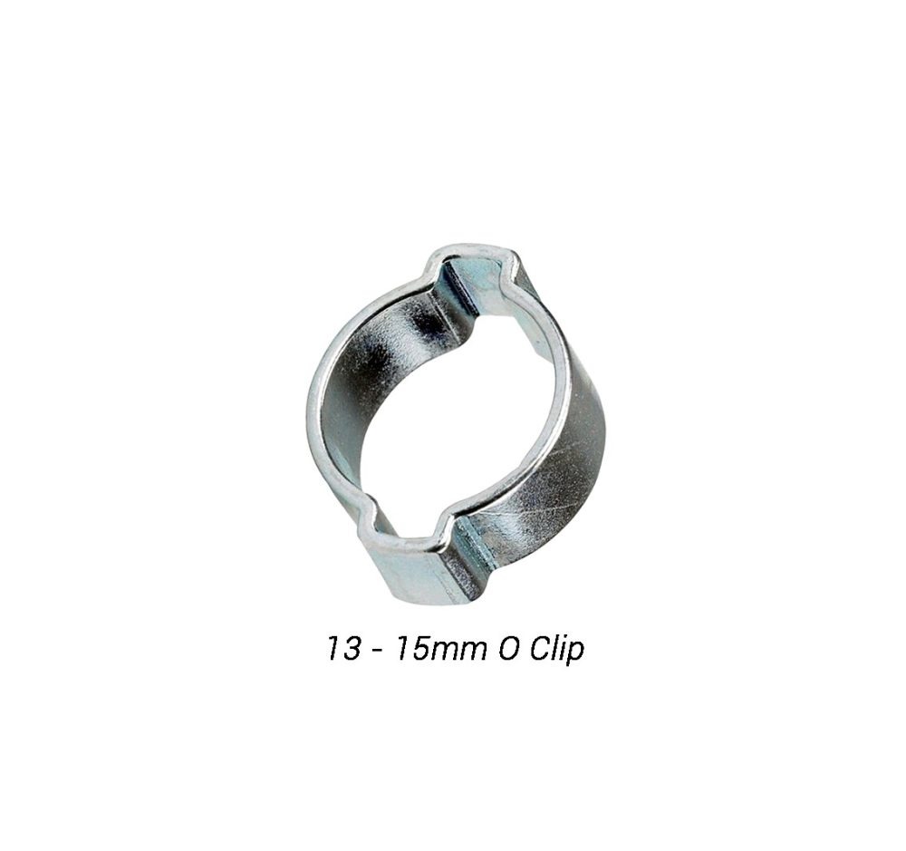 Zinc Plated Double Ear O Clip Part no: Z15 Size: 9/16" Range: 13-15MM