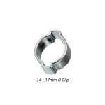 Zinc Plated Double Ear O Clip Part no: Z17 Size: 19/32" Range: 14-17 MM