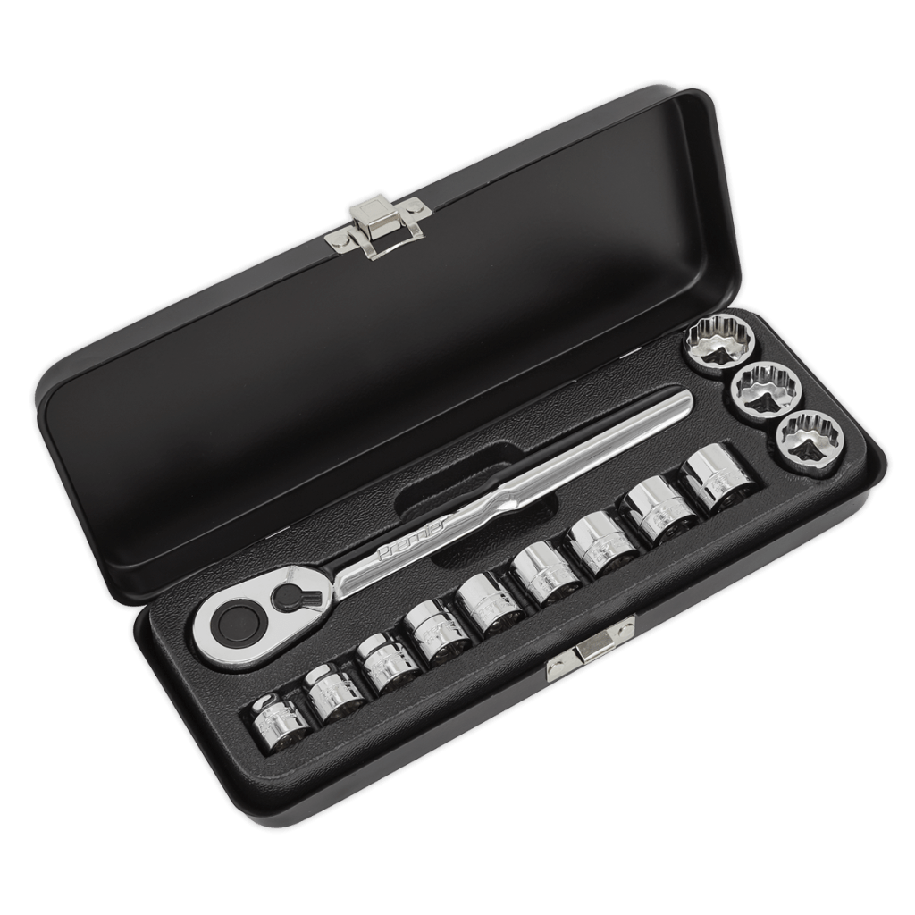 Sealey AK5780 | Low Profile Socket Set 13pc 3/8"Sq Drive Metric