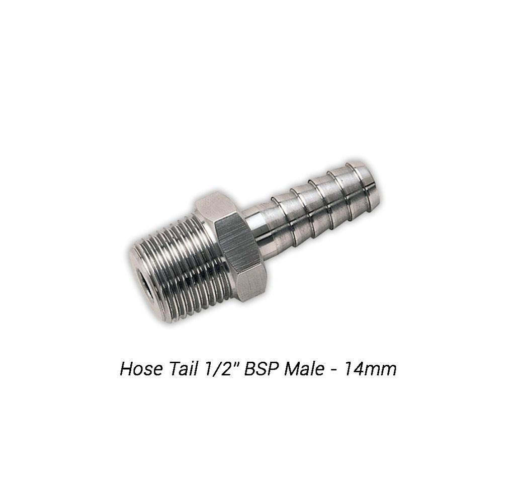Hose Tail 1/2" Male - 14mm Hose Barb