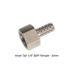 Hose Tail 1/4" Female Bsp - 6mm Hose Barb