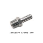 Hose Tail 1/4" Male Bsp - 8mm Hose Barb