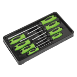 Sealey HV001 | Premier Screwdriver Set 8pc - Hi-Vis Green