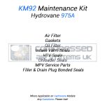 KM92 Maintenance Kit Manufactured to fit: Hydrovane 975A