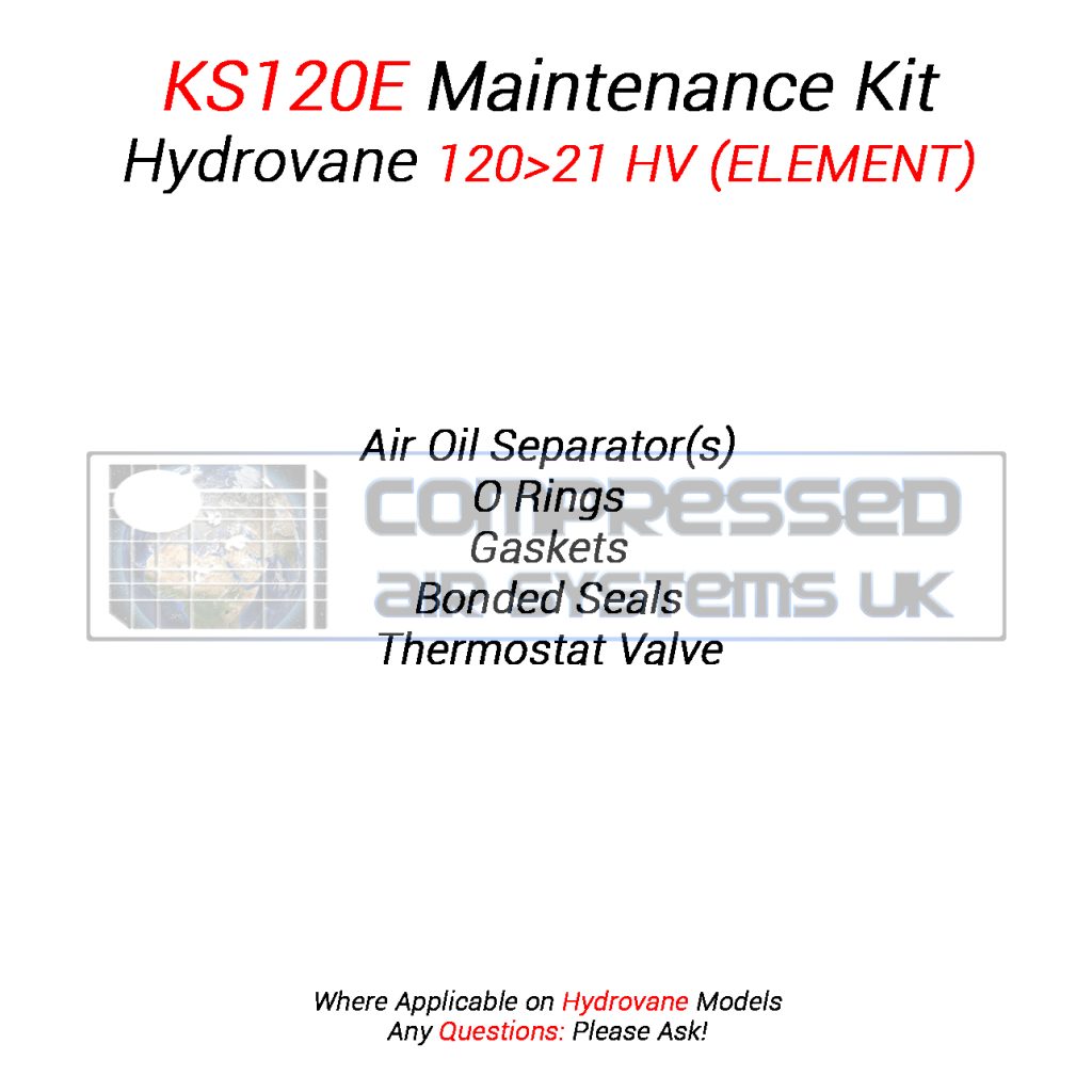 KS120E Separator Kit Manufactured to fit: Hydrovane 120>21 HV (ELEMENT)