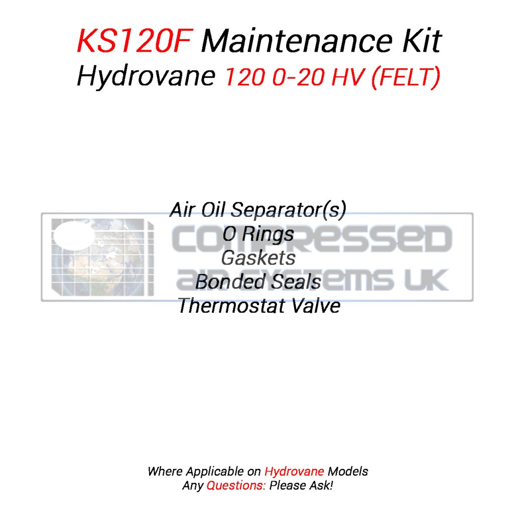 KS120F Separator Kit Manufactured to fit: Hydrovane 120 0-20 HV (FELT)