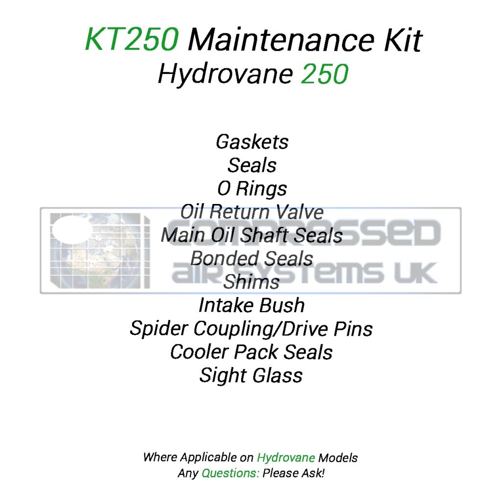 KT250 Top Up (8000/ Overhaul) Kit Manufactured to Fit Hydrovane 250