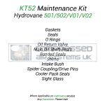 KT52 Top Up (8000/ Overhaul) Kit Manufactured to fit: Hydrovane 501/ 502/ V01/ V02