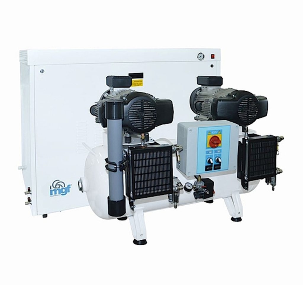 MGF CS100/30 Prime M Tandem Silenced Cabinet with Dryer (230 Volt) | 10.8 CFM Air Compressor with 90 Litre Receiver, Silenced Cabinet and Dryer