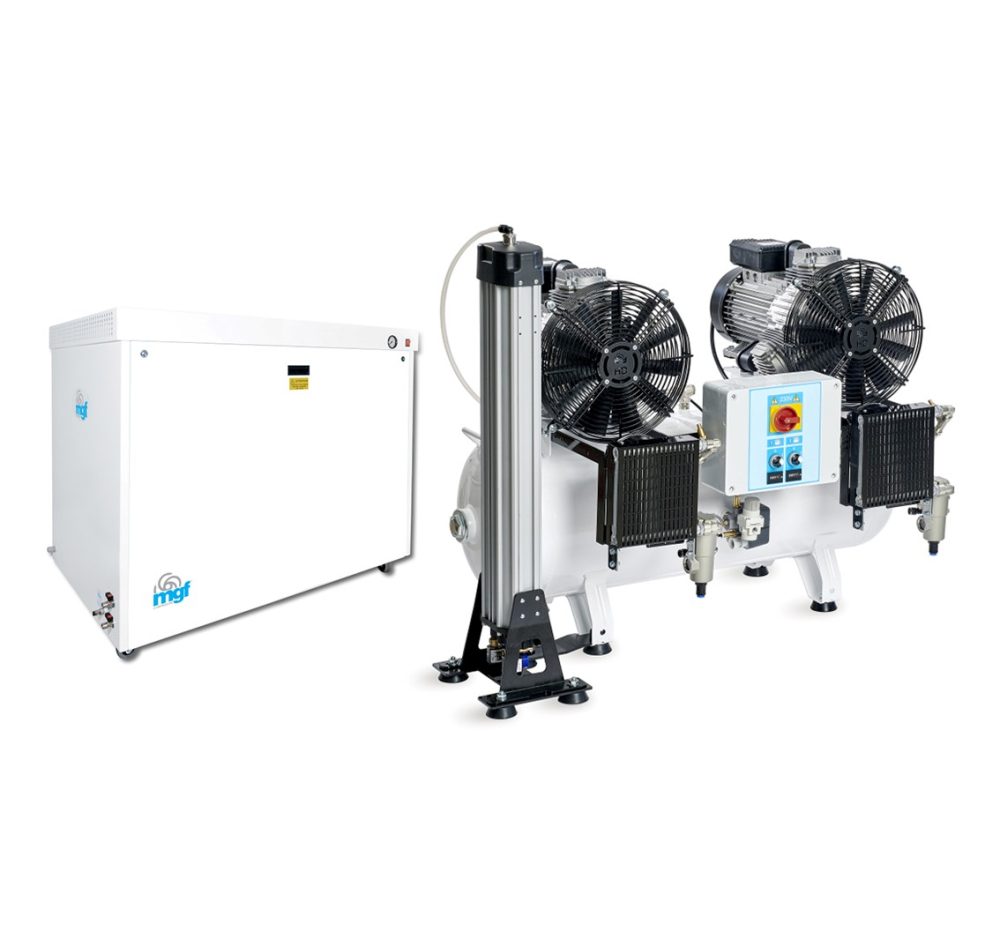 MGF CS 100/50 Prime HDD With Desiccant Dryer (230 Volt) | 15.8 CFM Air Compressor with 90 Litre Receiver, Cabinet and Desiccant Dryer