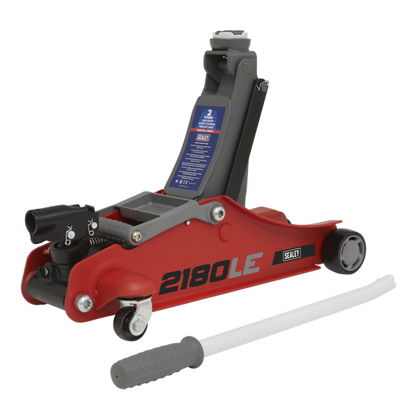 Sealey 2180LE | 180? Handle Low Profile Short Chassis Trolley Jack 2 Tonne - Red