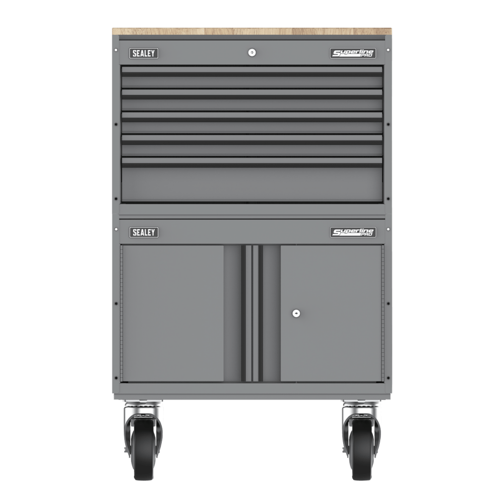 Sealey APMSCCOMBO7 | Superline PRO® Storage System with Rubber Wood Worktop 678mm