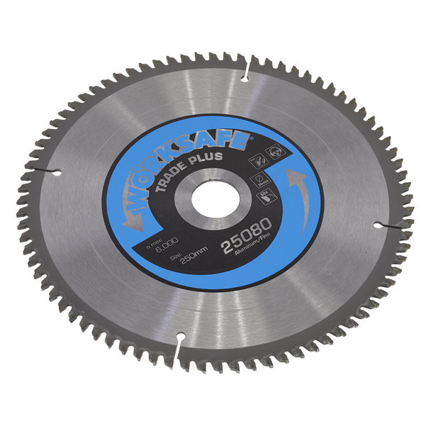 Sealey 25080/Ali | Worksafe? Aluminium Cutting TCT Saw Blade 250 x 30mm 80tpu