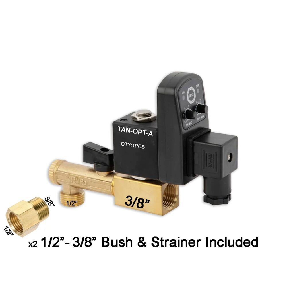 TAN-OPT-A | 3/8 or 1/2" Automatic Solenoid Timer Controlled Drain