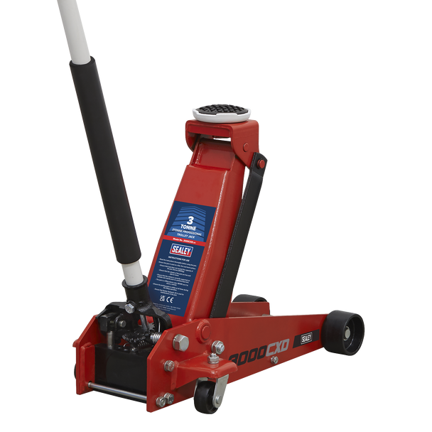 Sealey 3000CXDCOMBO1 | Trolley Jack 3 Tonne & Axle Stands (Pair) 3 Tonne per Stand Combo