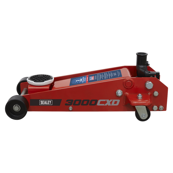Sealey 3000CXDCOMBO1 | Trolley Jack 3 Tonne & Axle Stands (Pair) 3 Tonne per Stand Combo