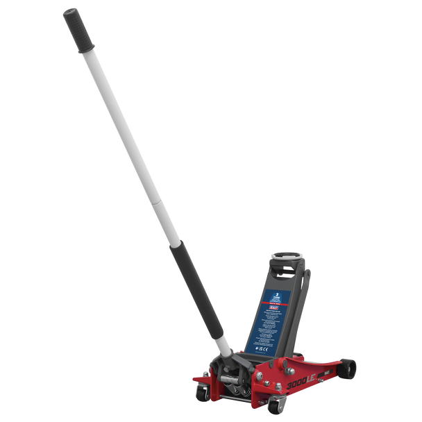 Sealey 3000LE | Low Profile Trolley Jack with Rocket Lift 3 Tonne - Red