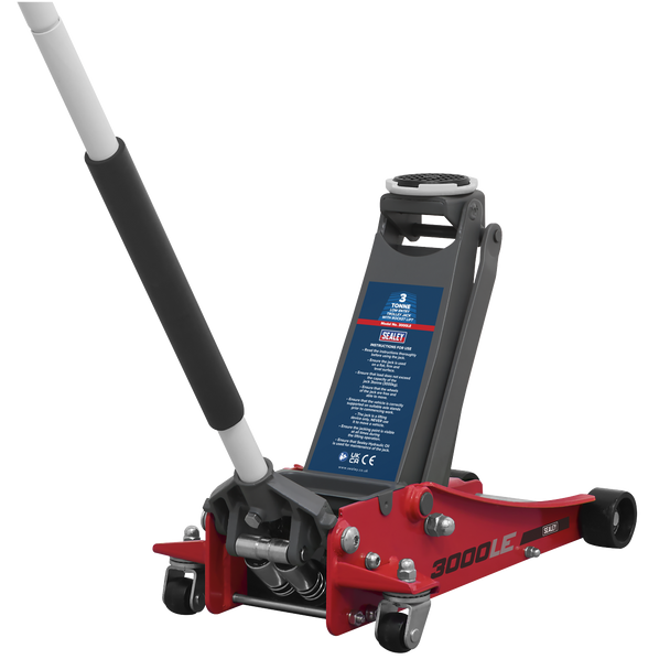 Sealey 3000LE | Low Profile Trolley Jack with Rocket Lift 3 Tonne - Red