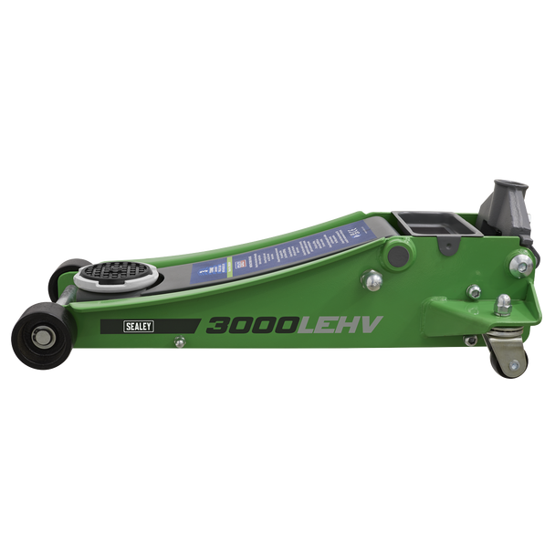 Sealey 3000LEHV | Low Profile Trolley Jack with Rocket Lift 3 Tonne - Green