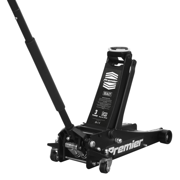 Sealey 3040AB | Premier Low Profile Trolley Jack with Rocket Lift 3 Tonne - Black