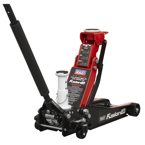 Sealey 3200LEHL | Low Profile High Lift Trolley Jack with Rocket Lift 2/3 Tonne