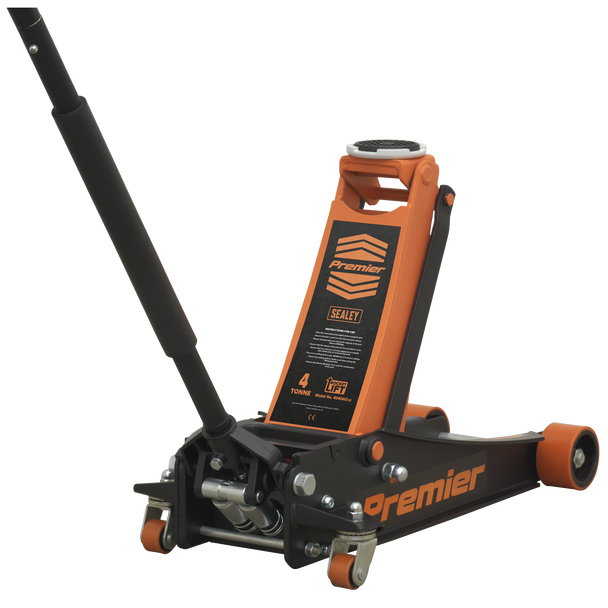 Sealey 4040AO | Premier Low Profile Trolley Jack with Rocket Lift 4 Tonne - Orange